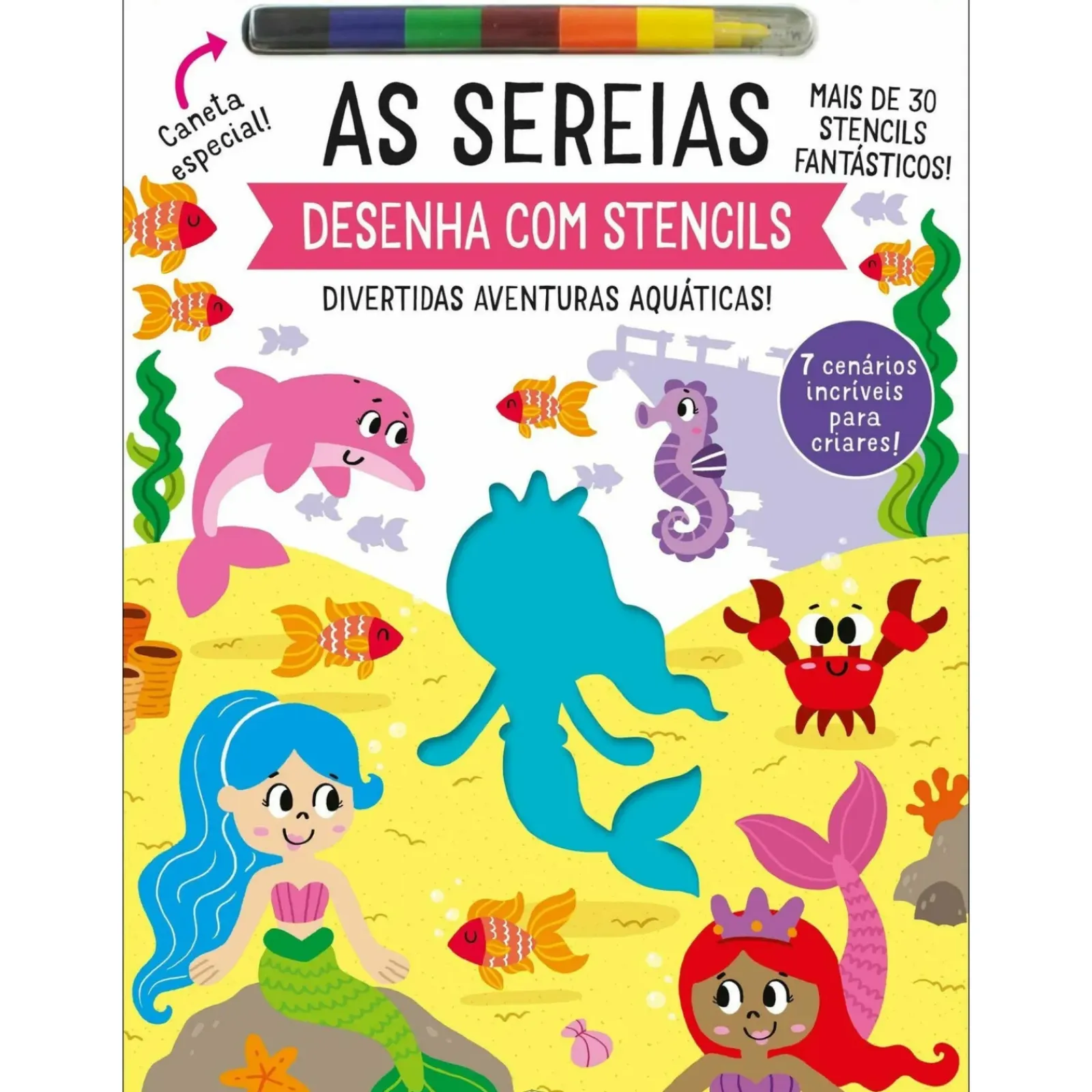 Booksmile Atividades > As Sereias - Desenha com Stencils de Elizabeth Golding