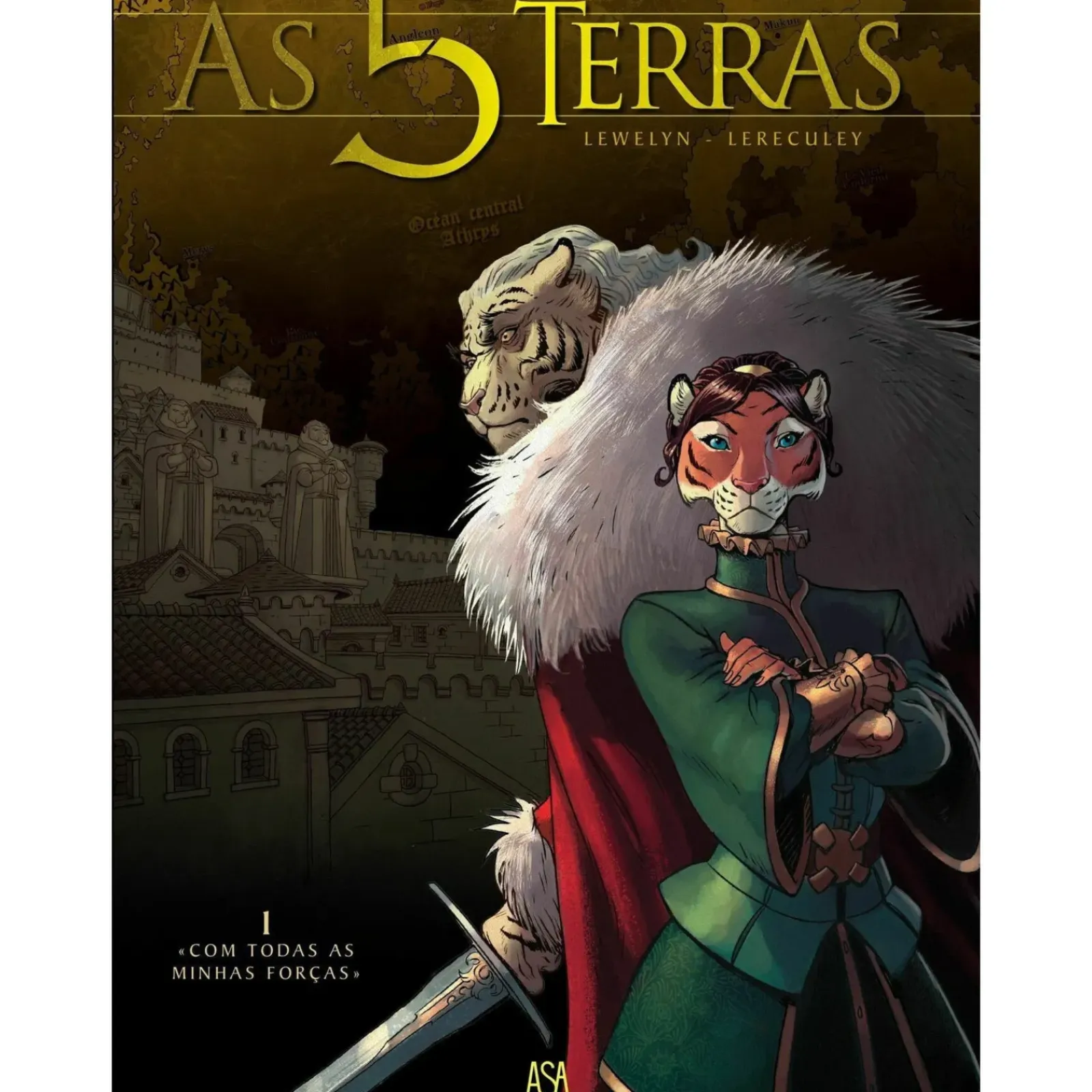 Edições Asa Banda Desenhada E Novelas Gráficas > As 5 Terras - Livro 1: «Com Todas as Minhas Forças» de Lewelyn e Jerome Lereculey