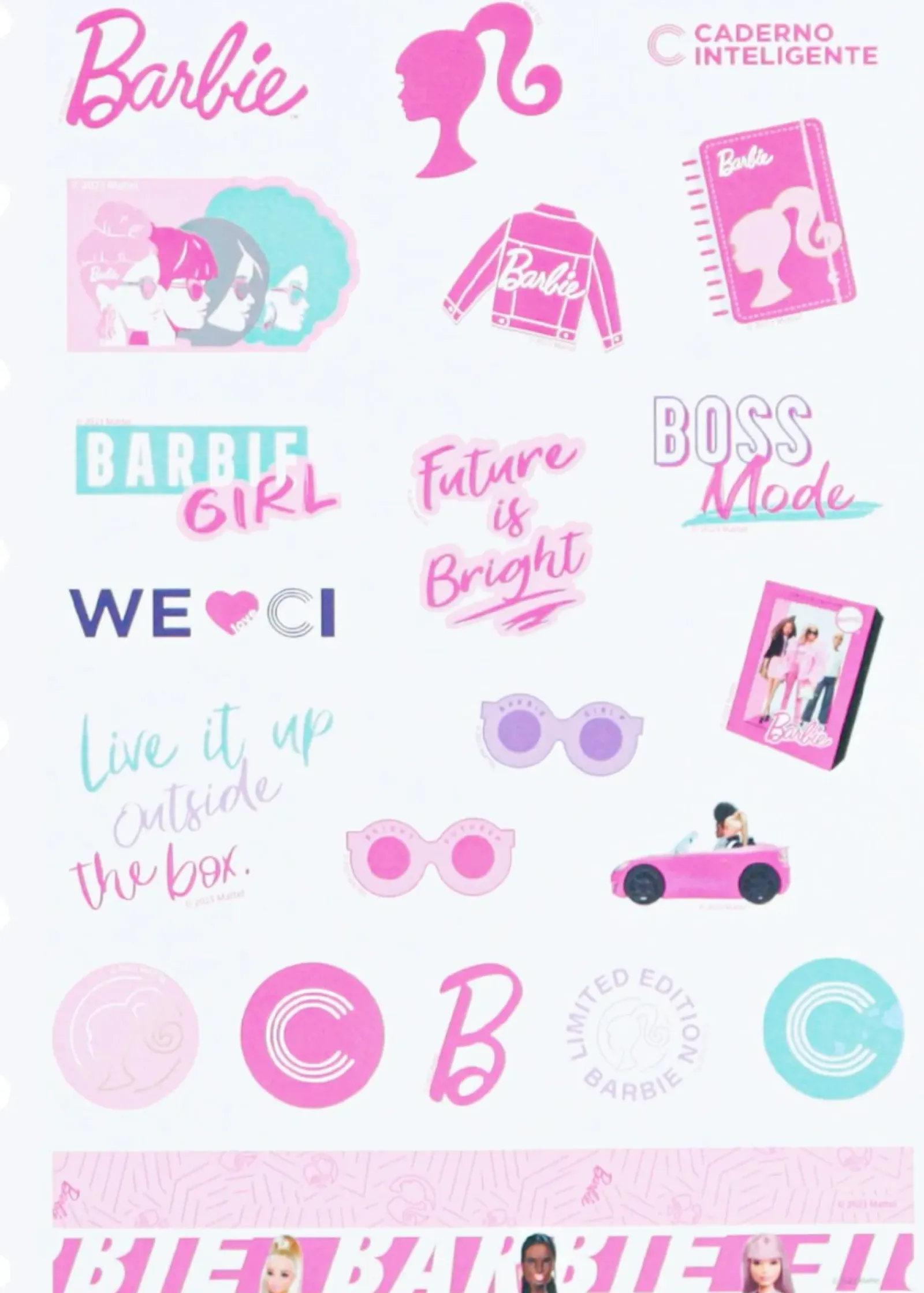 Best Caderno Inteligente Autocolantes Folha A5 Barbie