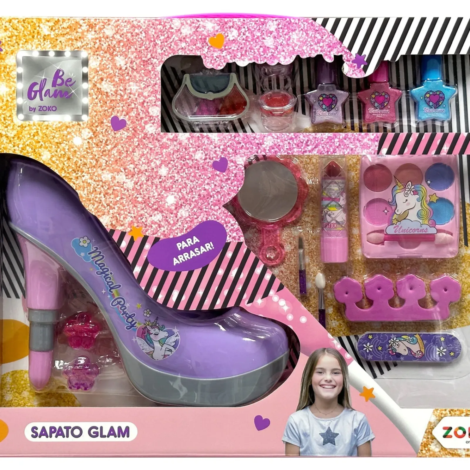 New Zoko-Be Glam Be-Glam Maquilhagem Sapato De Cristal