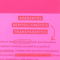 Online Note! Bloco de Notas Aderente 7.5 x 7.5cm Transparente Rosa