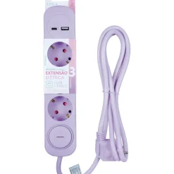 Marshmallow Eletrónica > Bloco Lilás 3Tom Com Int 1Usb 1,5M