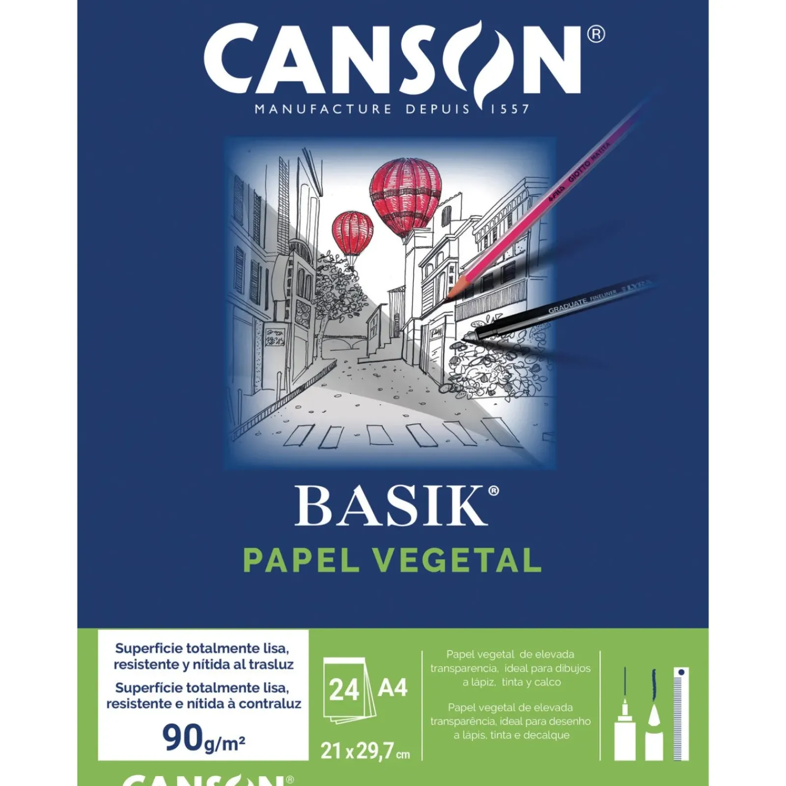Best Canson Bloco Vegetal A4 90G 24F