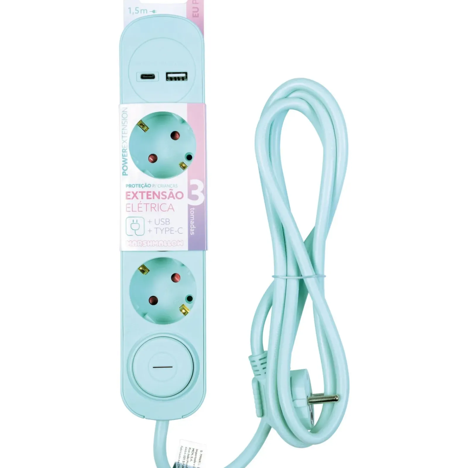 Marshmallow Bloco Verde 3Tom Com Int 1Usb 1,5M