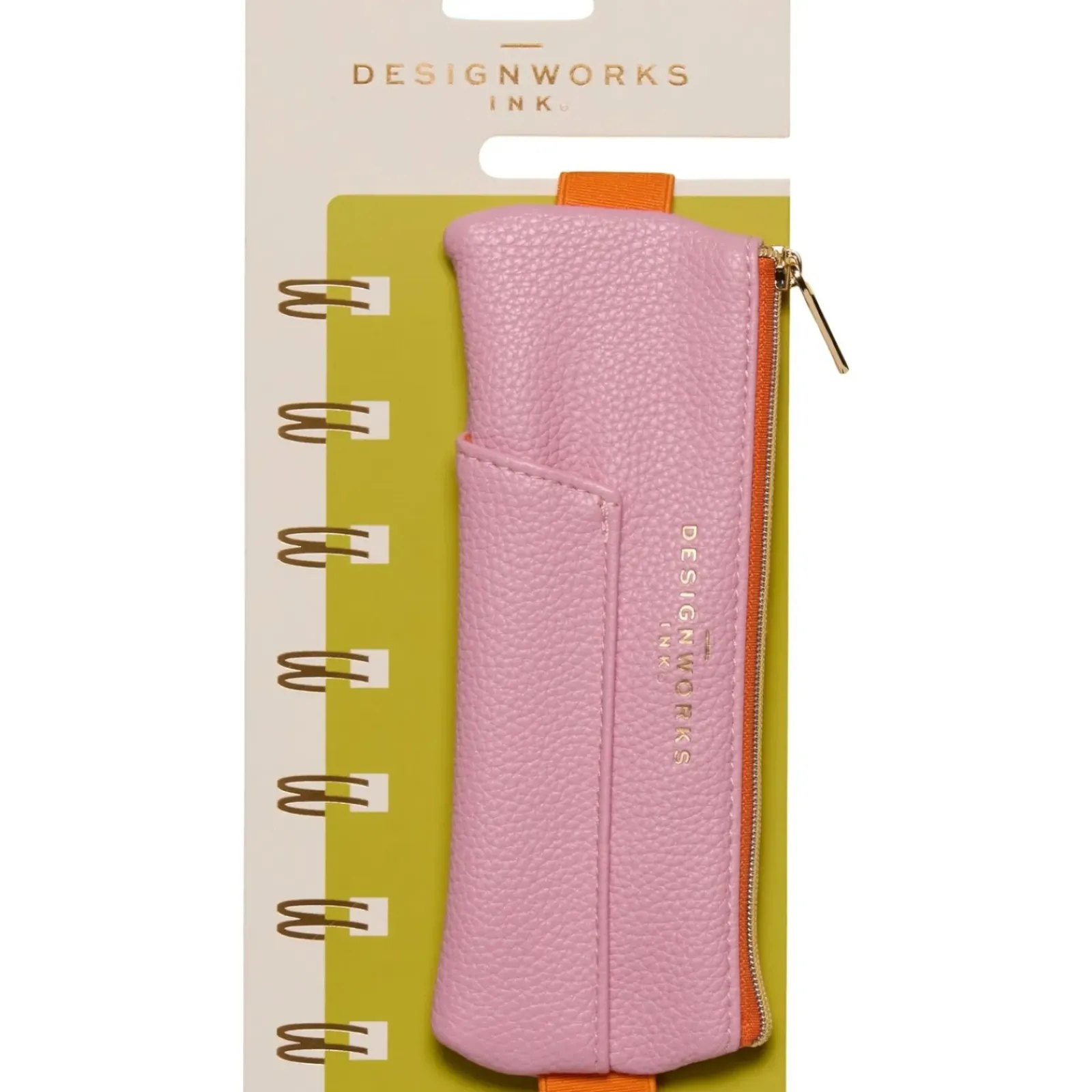 Designworks Estojos|Estojos > Bolsa Estojo Couro Vegan -Rosa E Laranja
