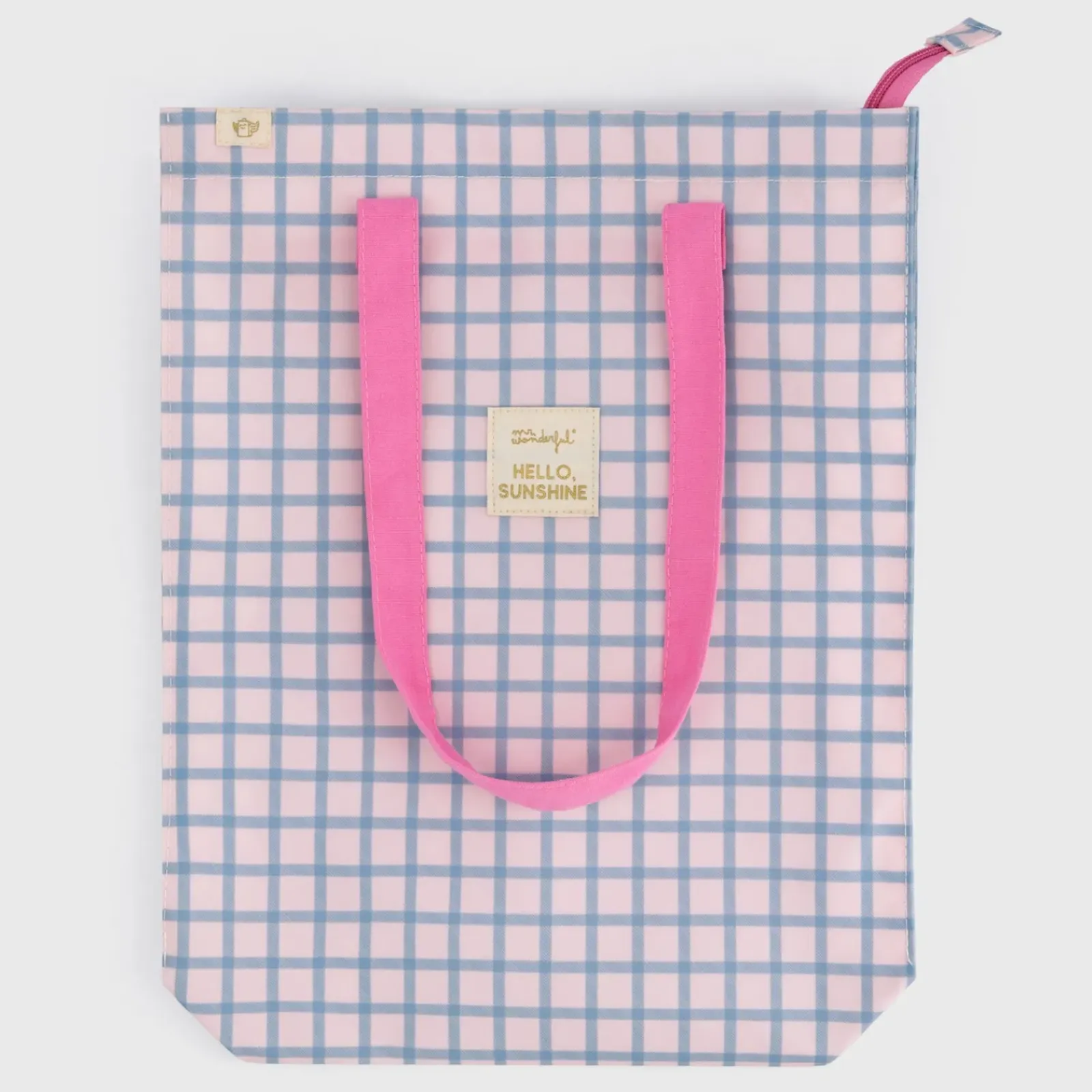Mr. Wonderful Bolsas E Necessaires > Bolsa Quadrados Azul Rosa - Hello Sunshine