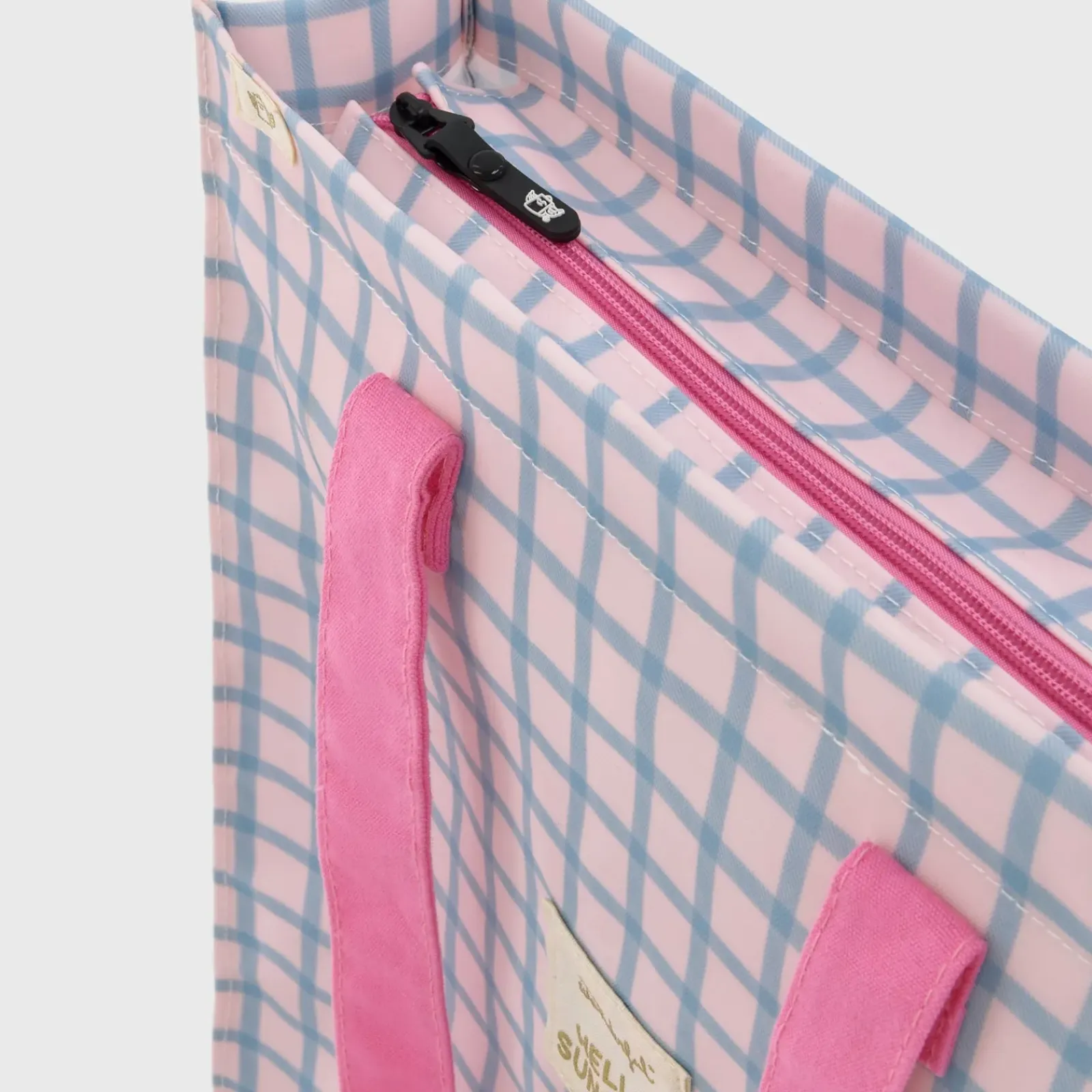Mr. Wonderful Bolsas E Necessaires > Bolsa Quadrados Azul Rosa - Hello Sunshine