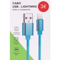 Wesdar Eletrónica > Cabo de Dado Lightning Telemóvel 120cm