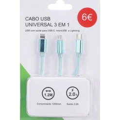 Wesdar Eletrónica > Cabos de Carregamento 3 em 1 Re-Connect
