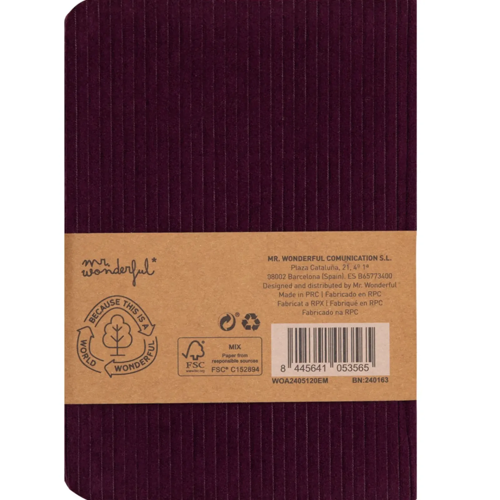 Sale Mr. Wonderful Caderno A6 - Aubergine In The Middle