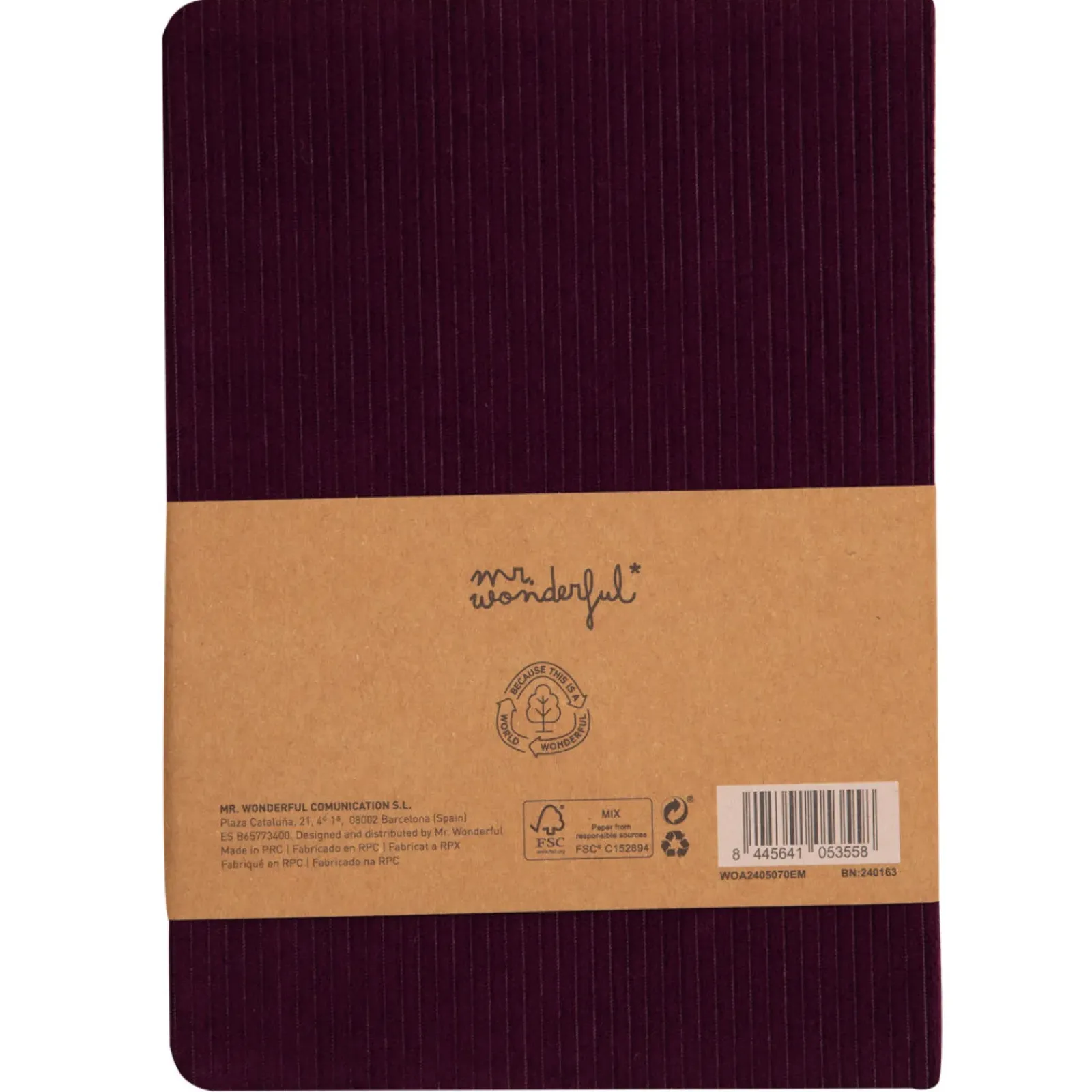 Discount Mr. Wonderful Caderno A5 - Aubergine In The Middle