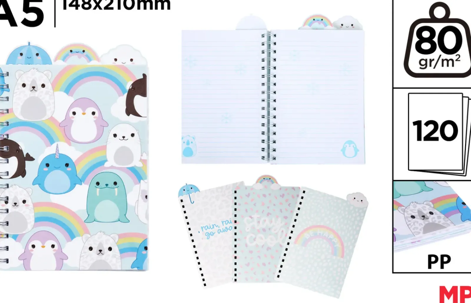 Discount Mp Caderno A5 C/Separadores - Arco-Íris