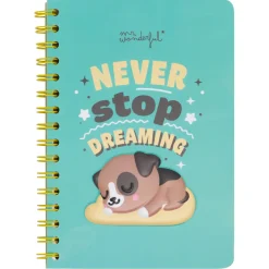 Best Mr. Wonderful Caderno A5 3D - Never Stop Dreaming