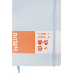 Note! Caderno Agrafado A5 Capa Dura Com Elástico Liso Pastel