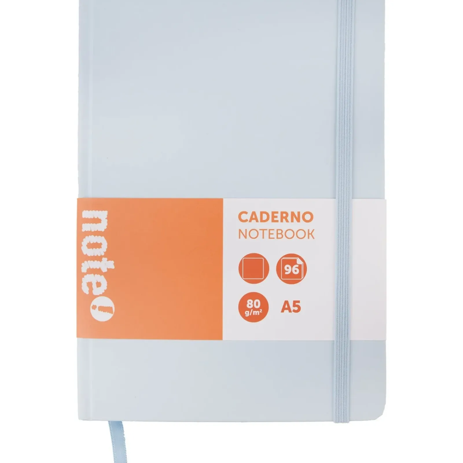 Note! Caderno Agrafado A5 Capa Dura Com Elástico Liso Pastel