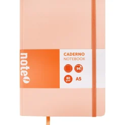 Note! Caderno Agrafado A5 Capa Dura Com Elástico Liso Pastel
