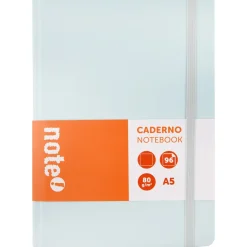 Note! Caderno Agrafado A5 Capa Dura Com Elástico Liso Pastel