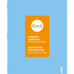Note! Caderno Agrafado A4 48 Folhas Pautado 2Em1 Pastel