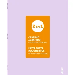 Note! Caderno Agrafado A4 48 Folhas Pautado 2Em1 Pastel