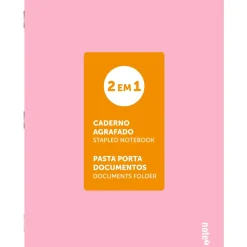 Note! Caderno Agrafado A4 48 Folhas Pautado 2Em1 Pastel