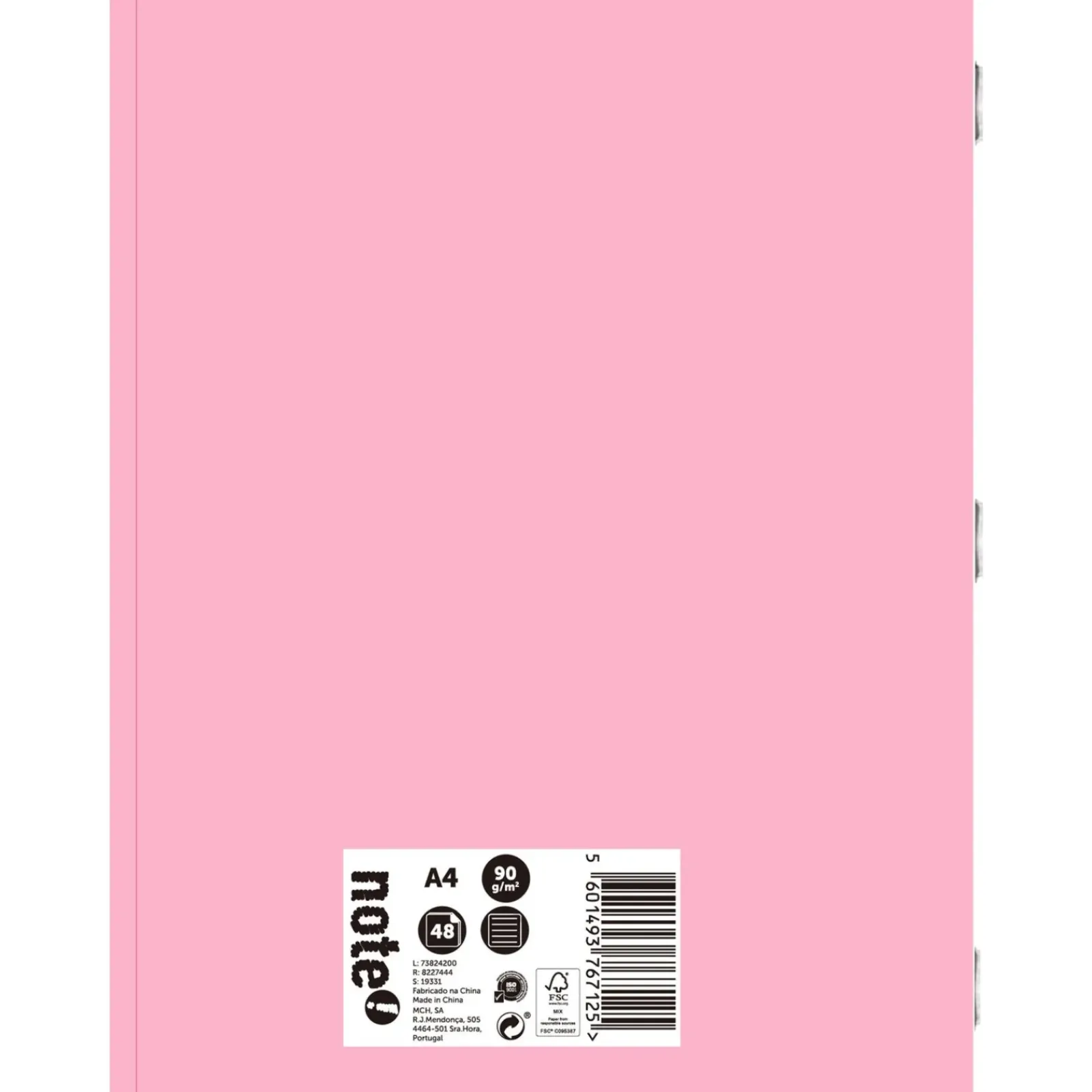 Note! Caderno Agrafado A4 48 Folhas Pautado 2Em1 Pastel