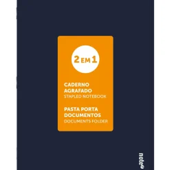 Note! Cadernos E Recargas > Caderno Agrafado A4 48 Folhas Quadriculado 2Em1
