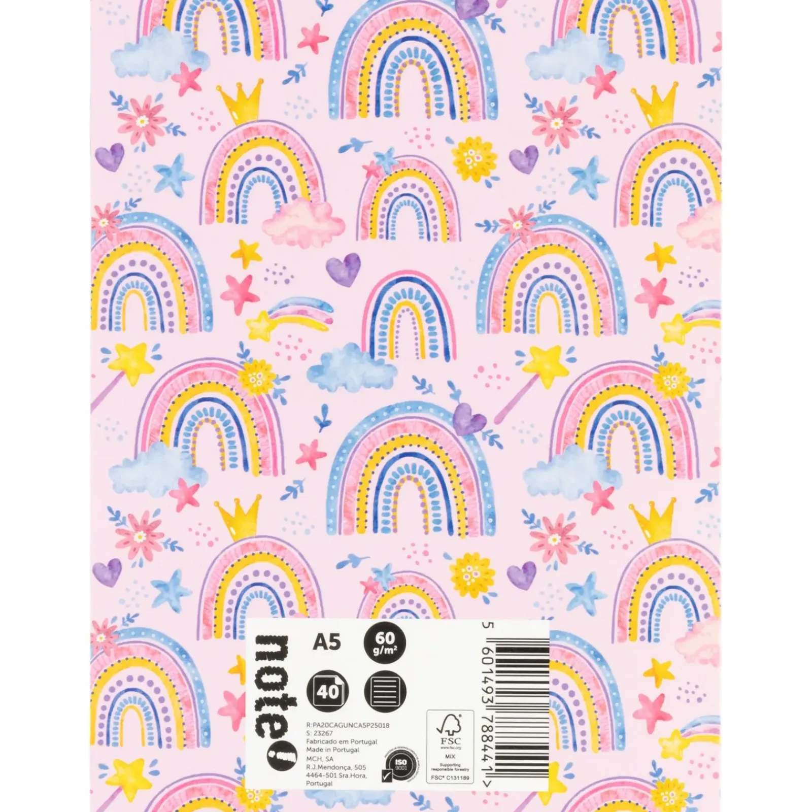 Note! Cadernos E Recargas > Caderno Agrafado A5 Pautado 40 Folhas 60G Unicorn