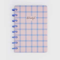 Mr. Wonderful Cadernos E Blocos > Caderno A5 - Xadrez Azul e Rosa