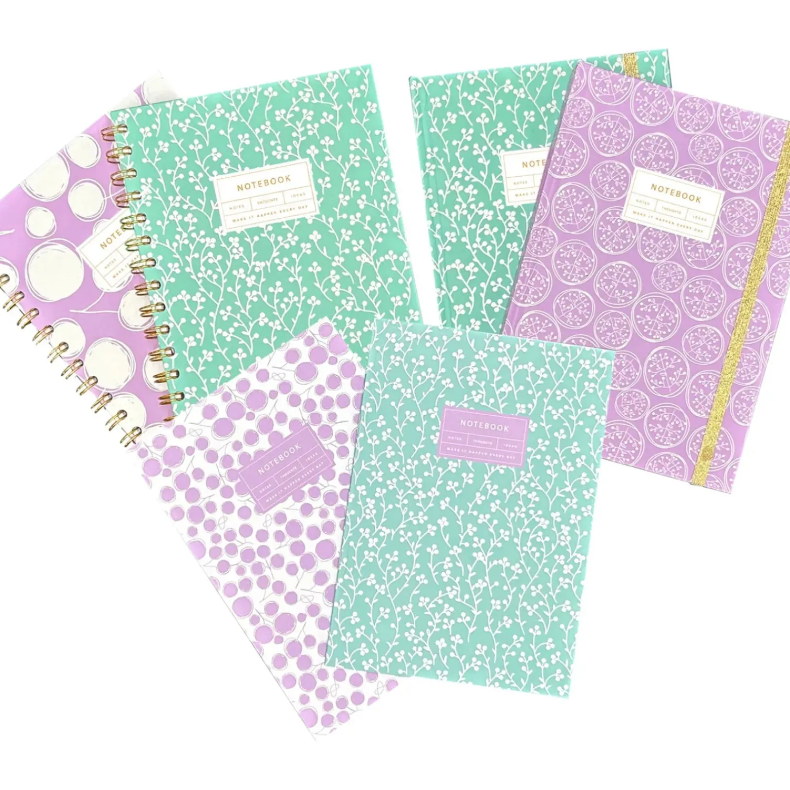 New Note! Caderno Espiral A5 Capa Dura Liso 96F Bloom
