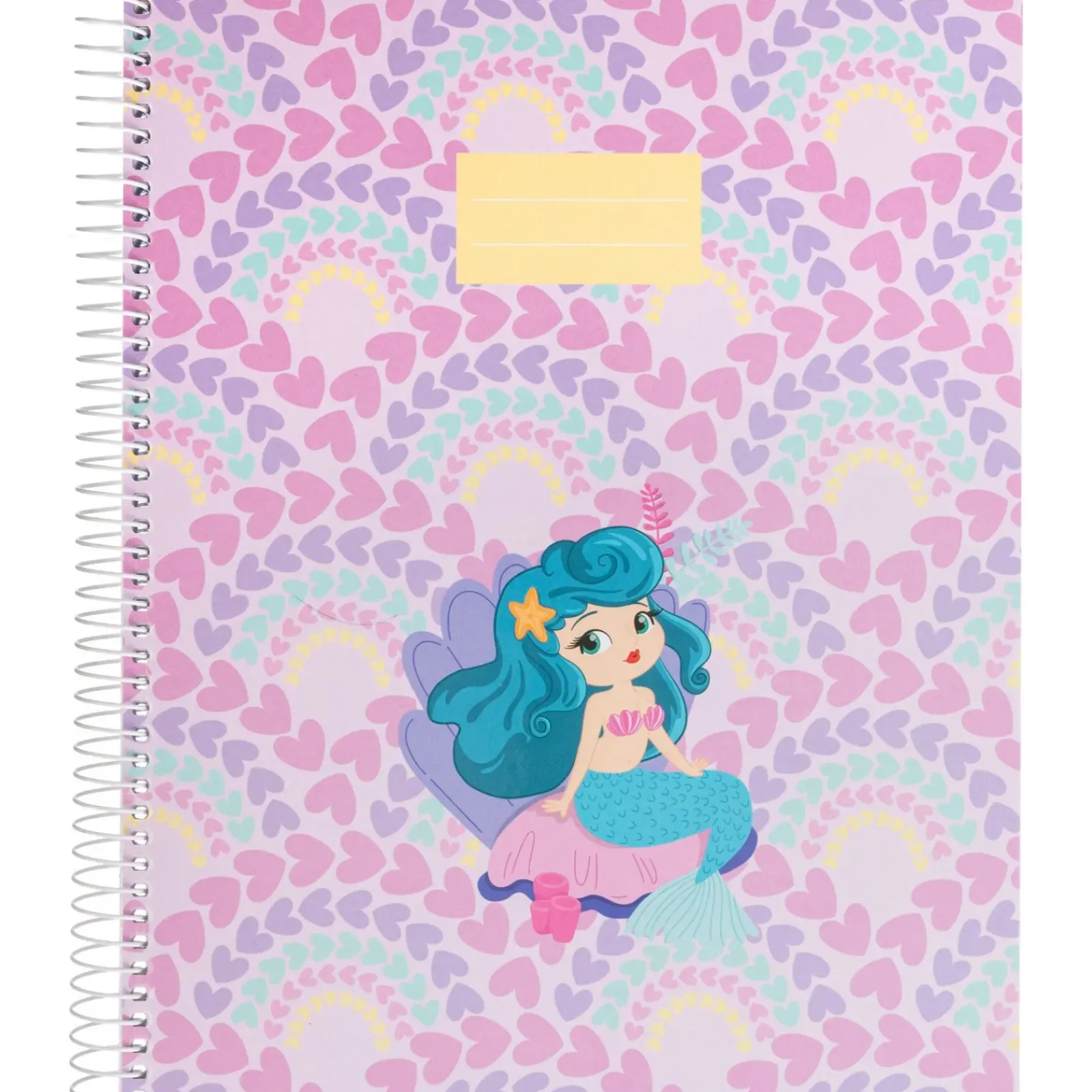 New Note! Caderno Espiral A4 Capa Dura Pautado 100 Folhas Mermaid