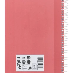 Note! Cadernos E Recargas > Caderno Espiral A5 Capa Dura Pautado 100 Folhas Rosa Colours
