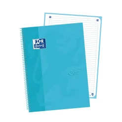 Oxford Cadernos E Recargas > Caderno Espiral A4 Euro Touch Pautado 80 Folhas Azul Pastel