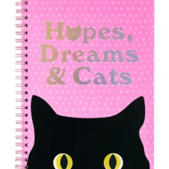 Outras Marcas Cadernos E Recargas|Cadernos E Blocos > Caderno Espiral A5 60 Folhas Cats Pink Magic