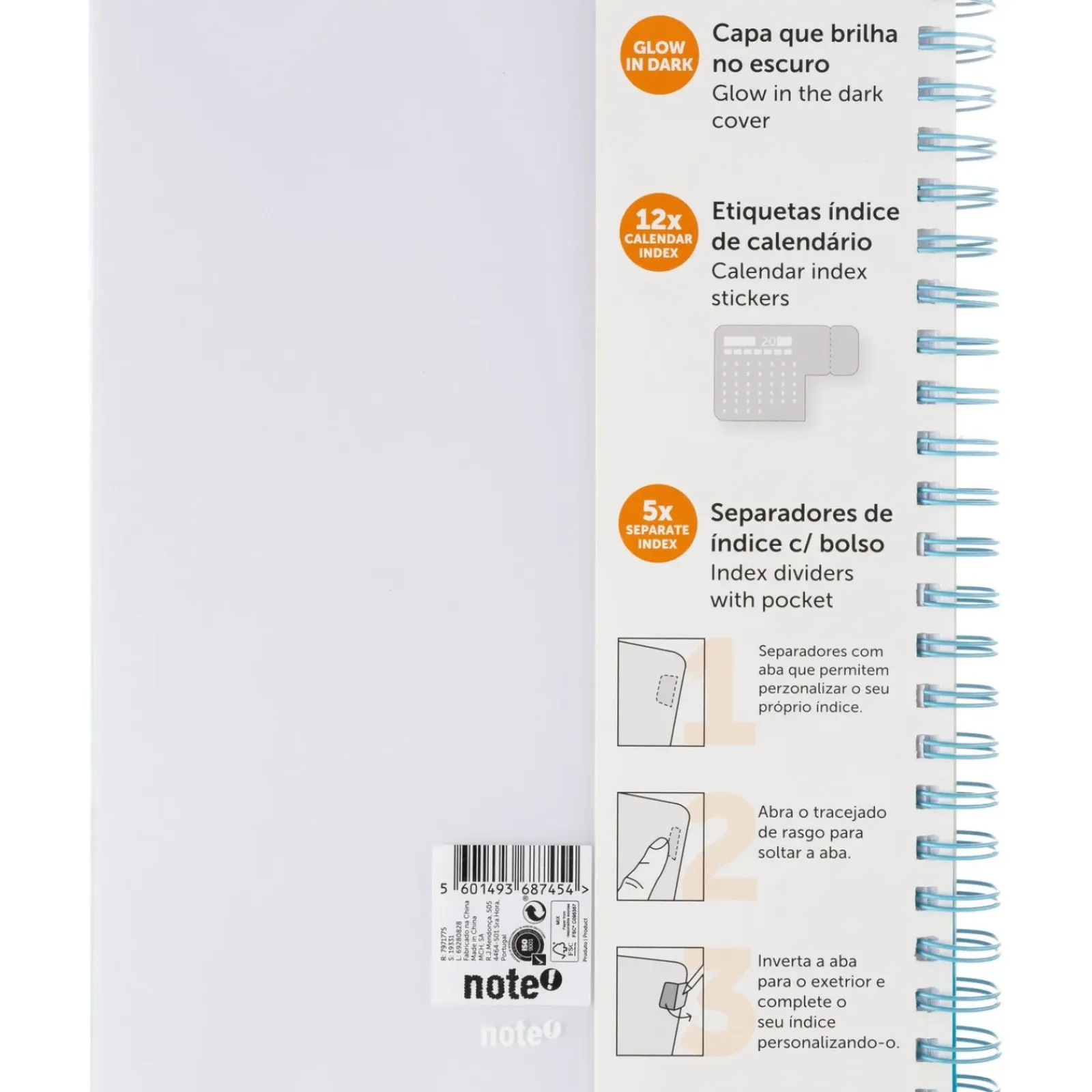 Note! Cadernos E Recargas > Caderno Espiral A4 Multidisciplinar Com Elástico 120 Folhas
