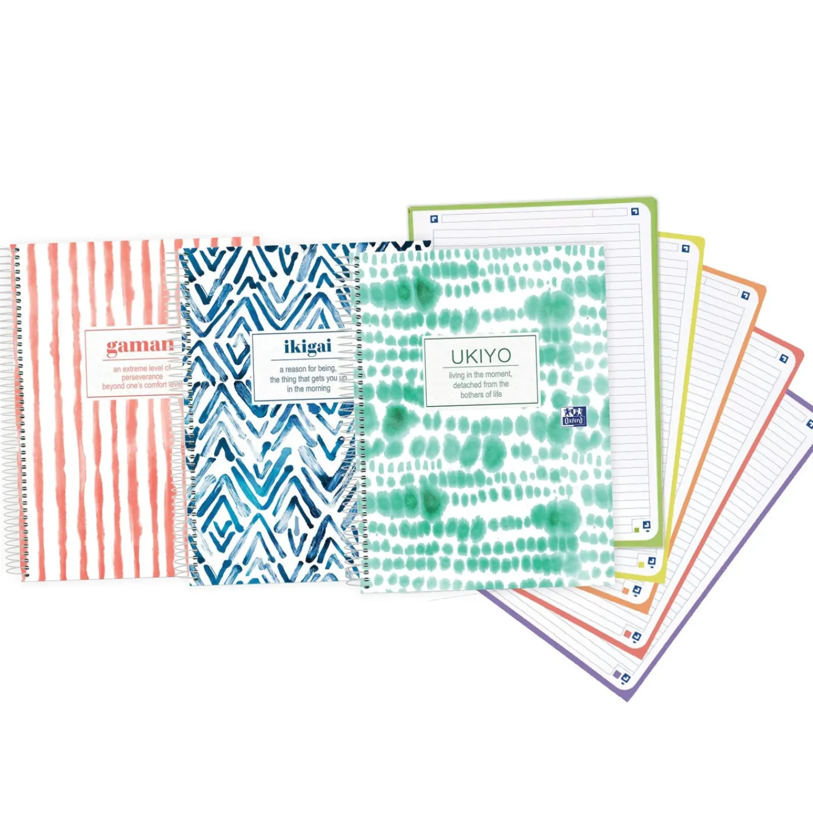 Oxford Cadernos E Recargas > Caderno Espiral A4 Pautado 120 folhas Japandi