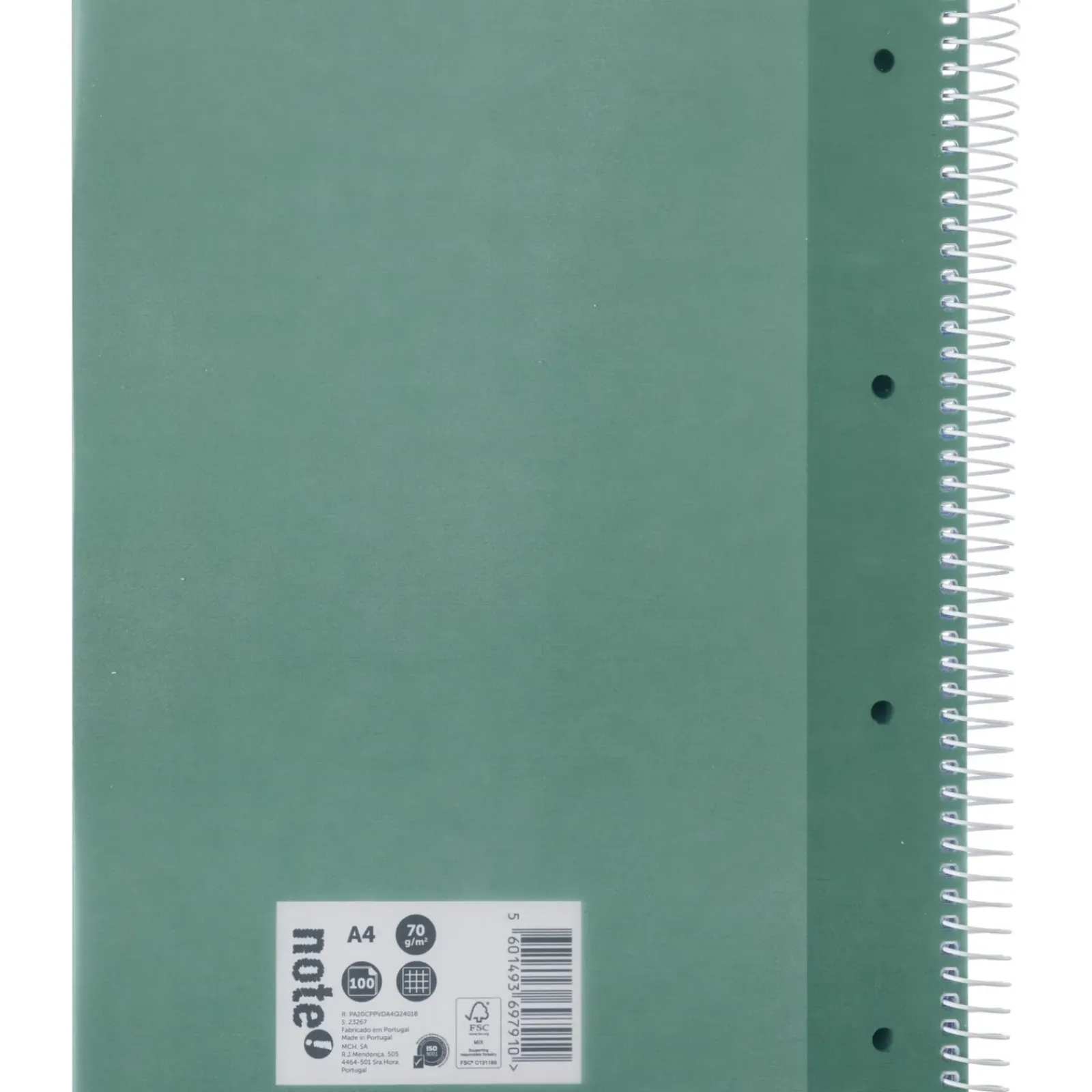 Outlet Note! Caderno Espiral A4 Quadriculado 100 Folhas 70g Verde Escuro