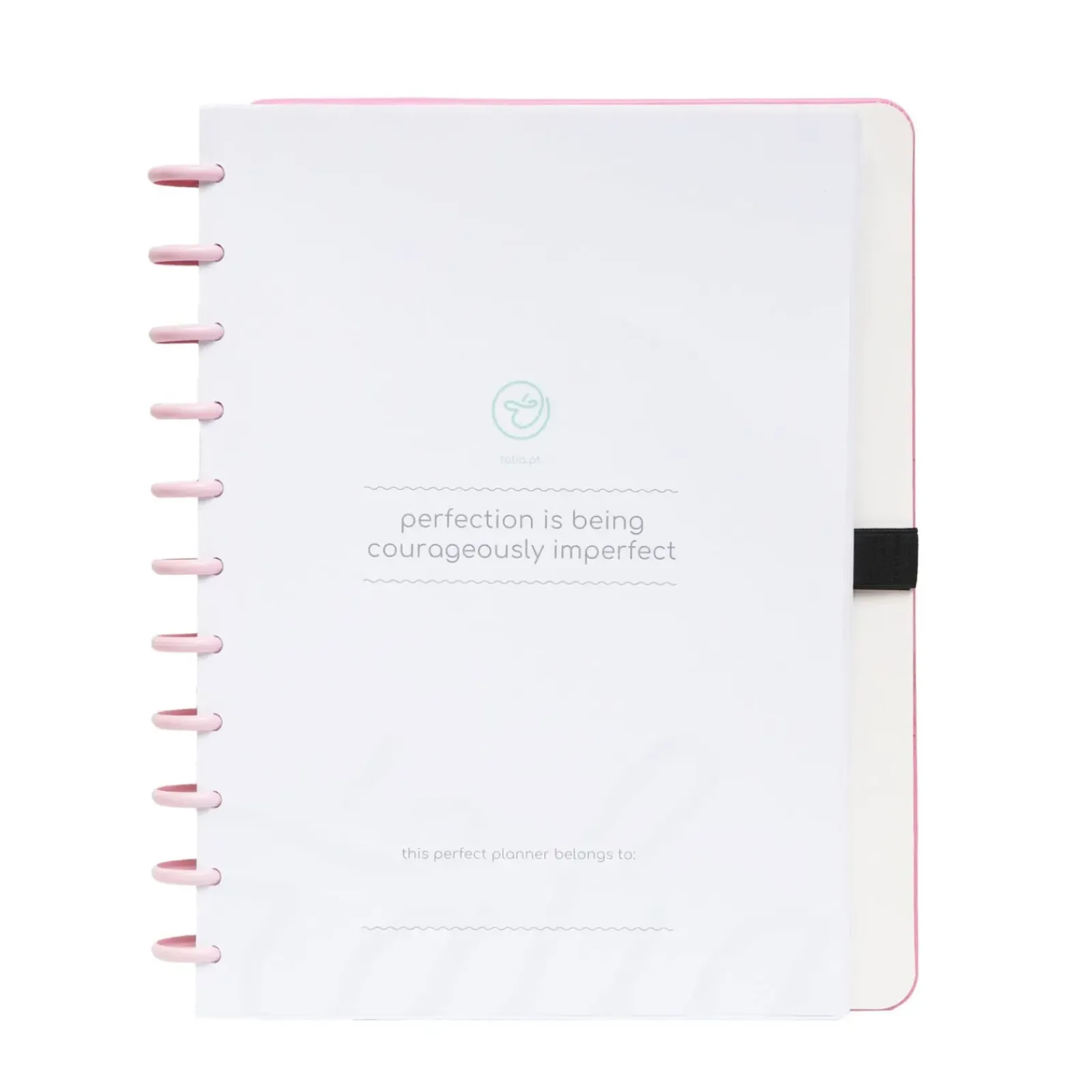 Talia Caderno Smart A4 com Elástico e Suporte Esferográfica 80 Folhas Pautado Rosa
