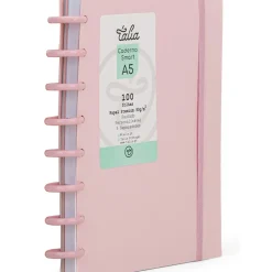 Clearance Talia Caderno Smart A5 com Elástico 100 Folhas Rosa Pastel