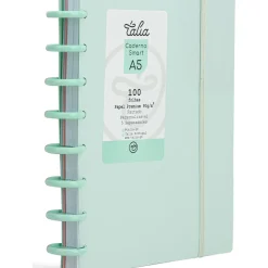 Talia Cadernos E Recargas|Cadernos De Disco > Caderno Smart A5 com Elástico 100 Folhas Verde Pastel