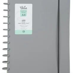 Discount Talia Caderno Smart A4 com Elástico 100 Folhas Cinzento