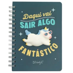 New Mr. Wonderful Caderno Unicórnio Daqui Vai Sair Algo