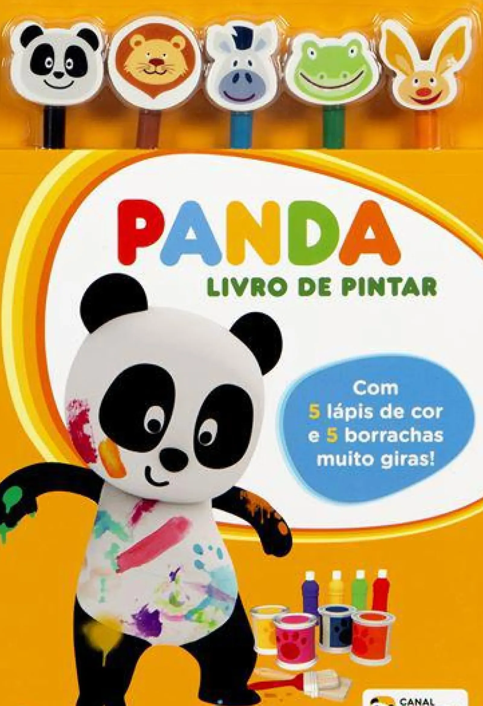 Hot Porto Editora Canal Panda - Livro de Pintar Com 5 Lápis de Cor e 5 Borrachas Muito Giras!