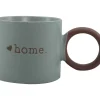 New Kasa Caneca Azul Home com Asa Castanha