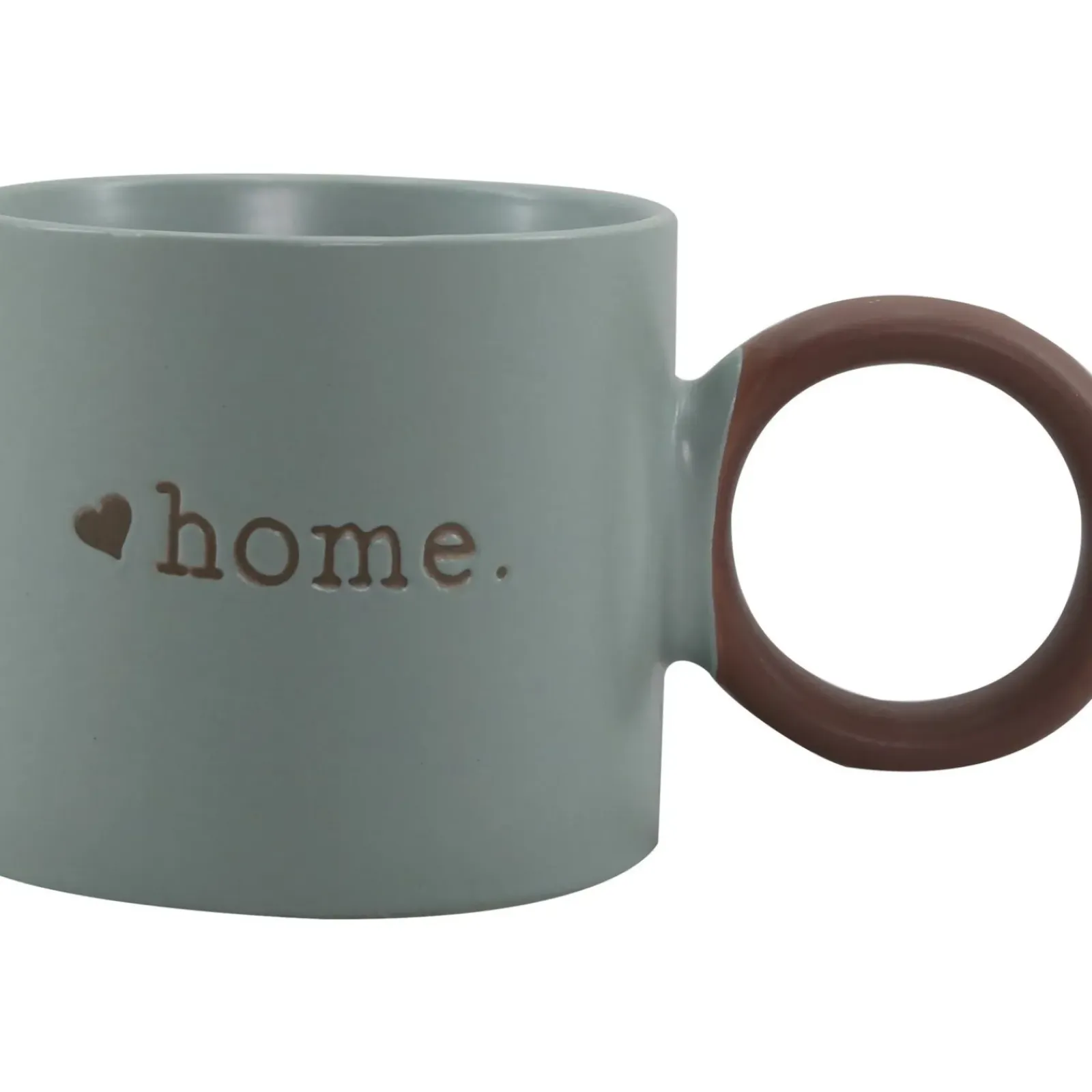 New Kasa Caneca Azul Home com Asa Castanha