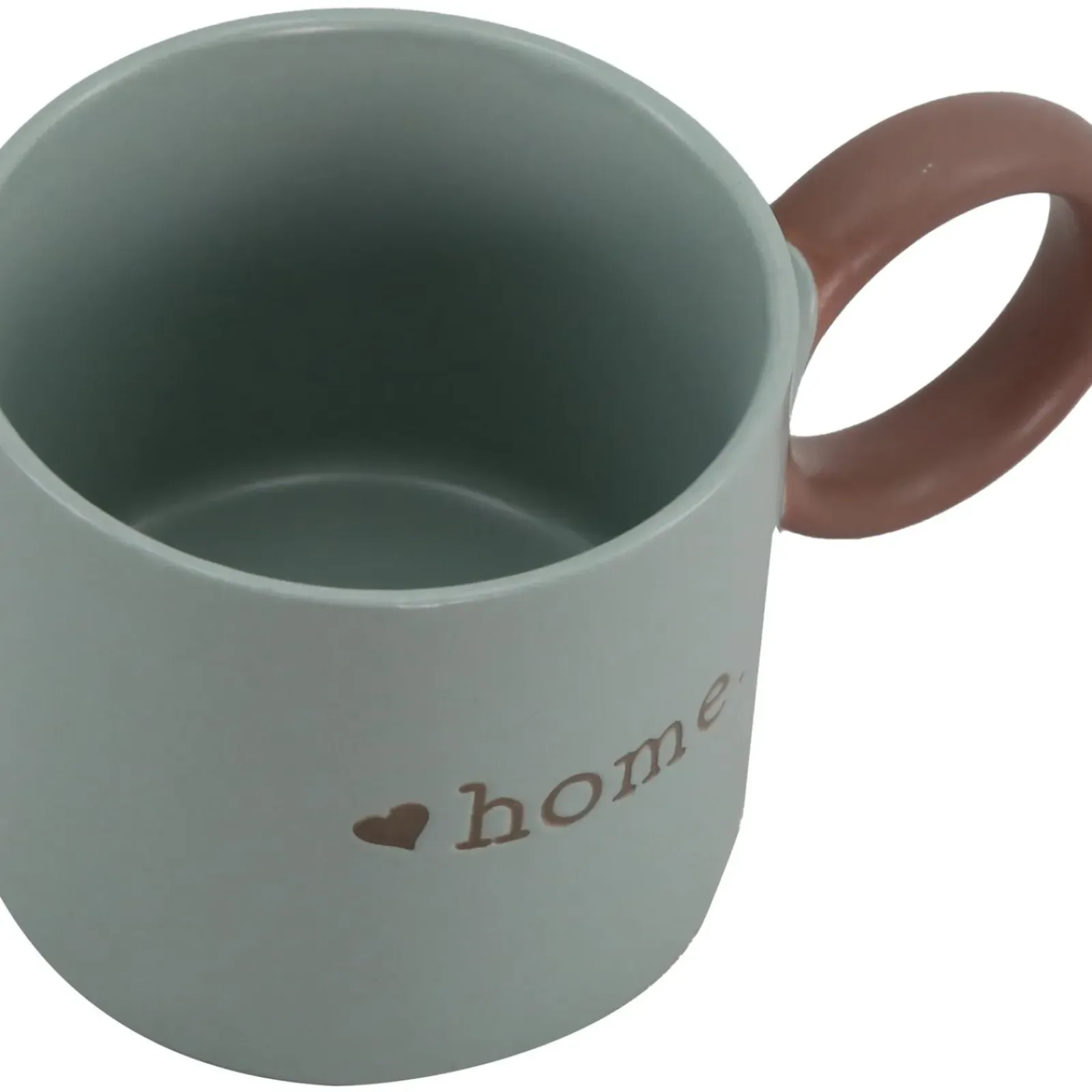 New Kasa Caneca Azul Home com Asa Castanha
