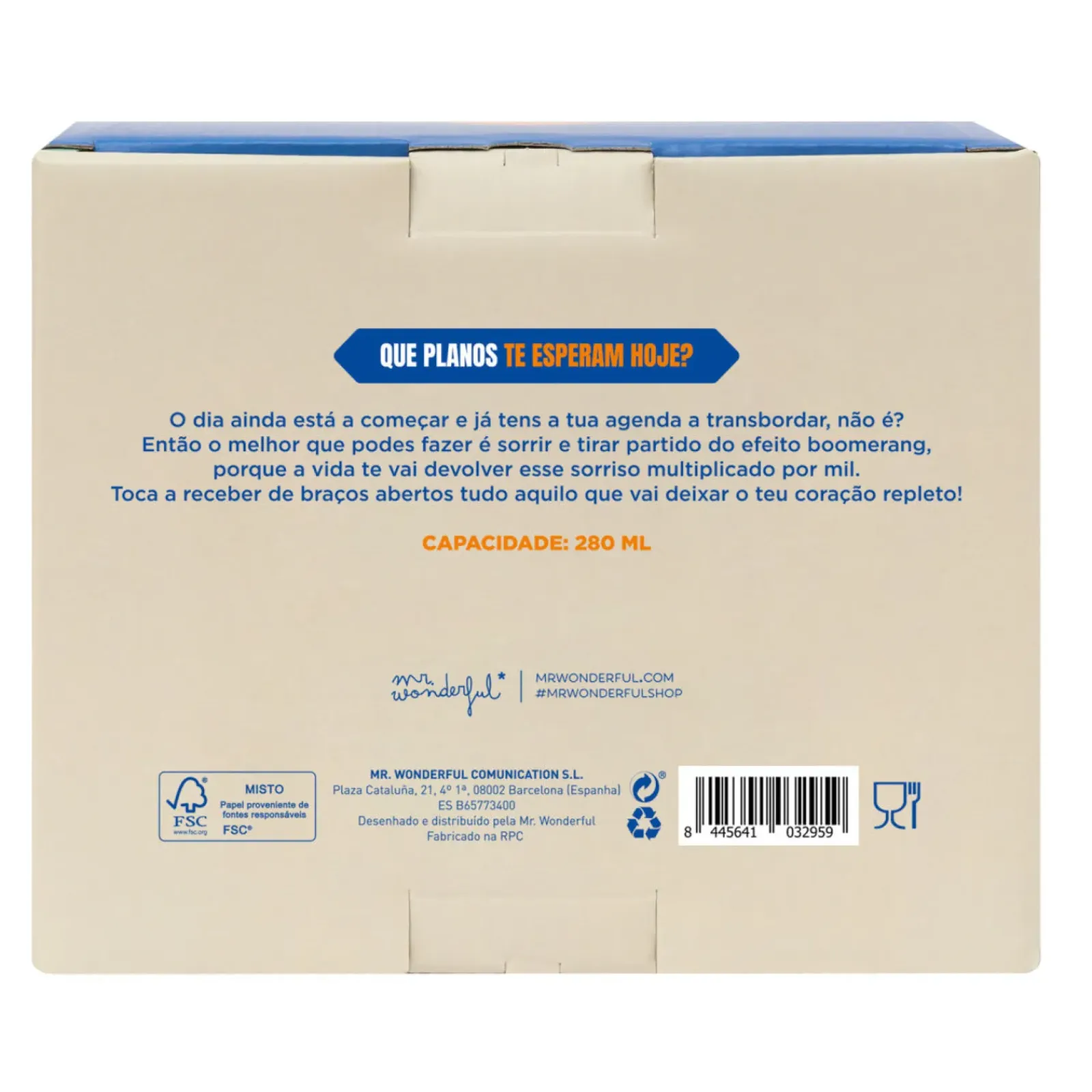 Mr. Wonderful Canecas > Caneca - Azul Um Grande Dia Pela Frente