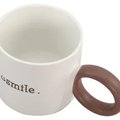 Kasa Lancheiras|Lancheiras > Caneca Branca Smile com Asa Castanha
