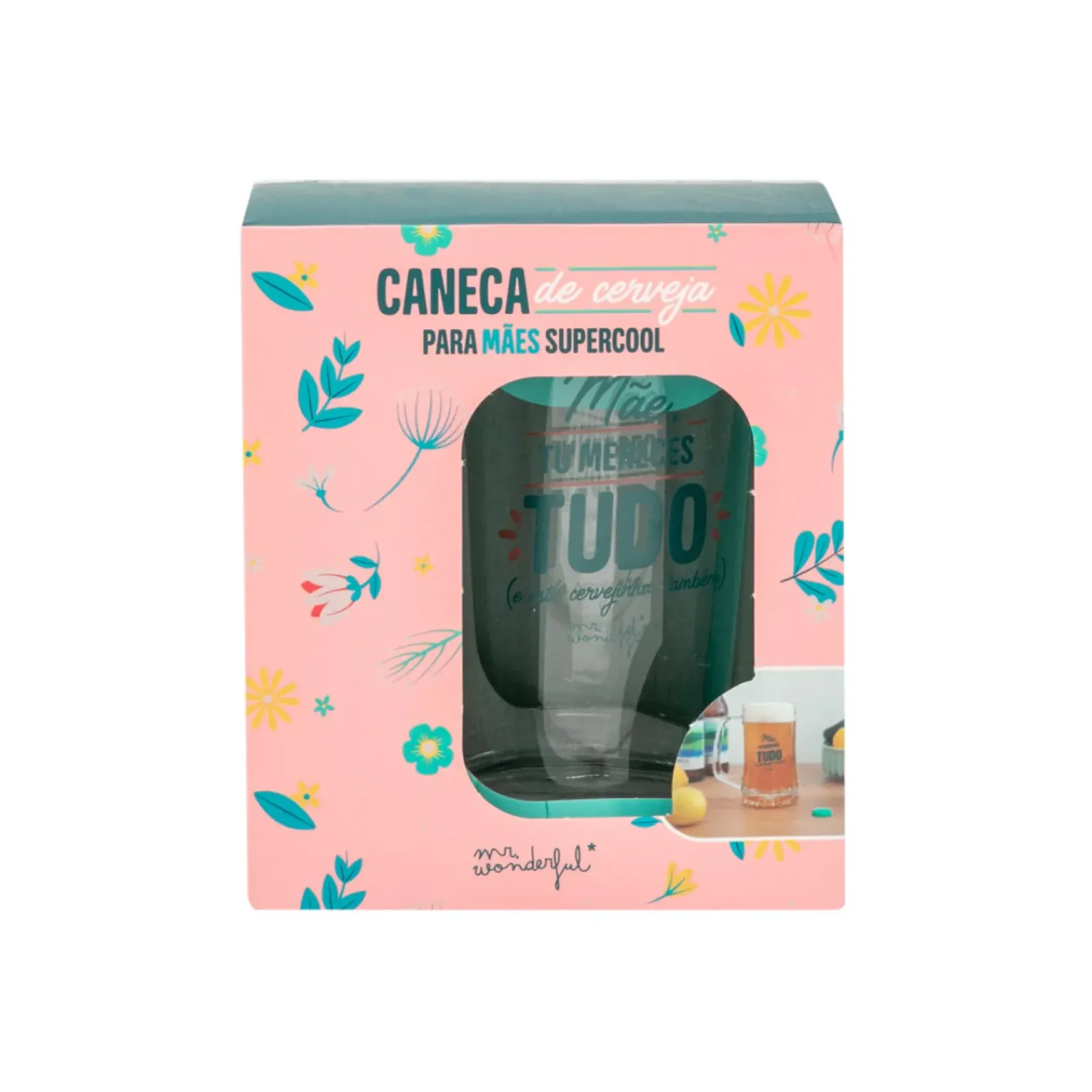 Hot Mr. Wonderful Caneca Cerveja - Mãe, Tu Mereces Tudo
