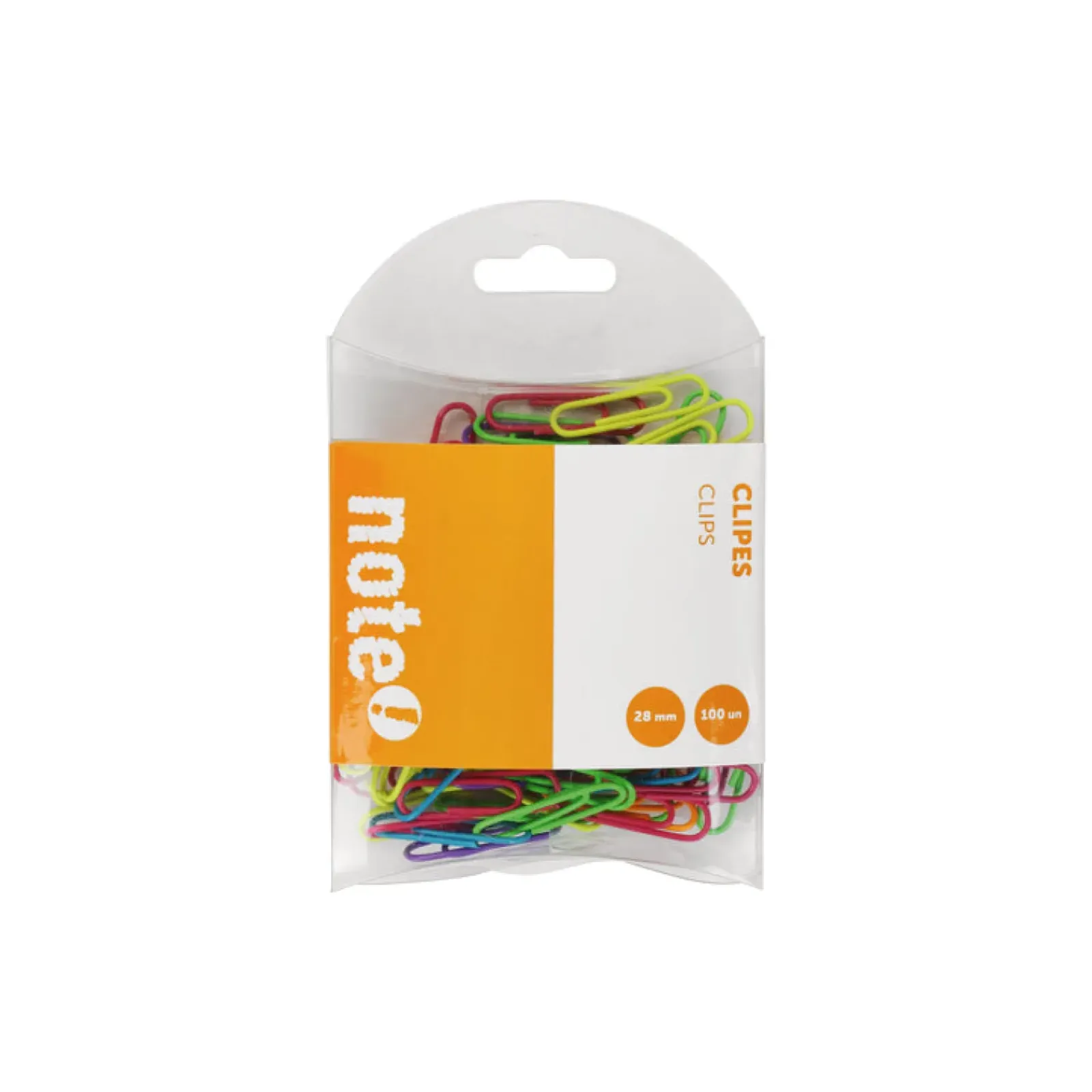 New Note! Clips Cores Sortidas 28mm 100 unidades