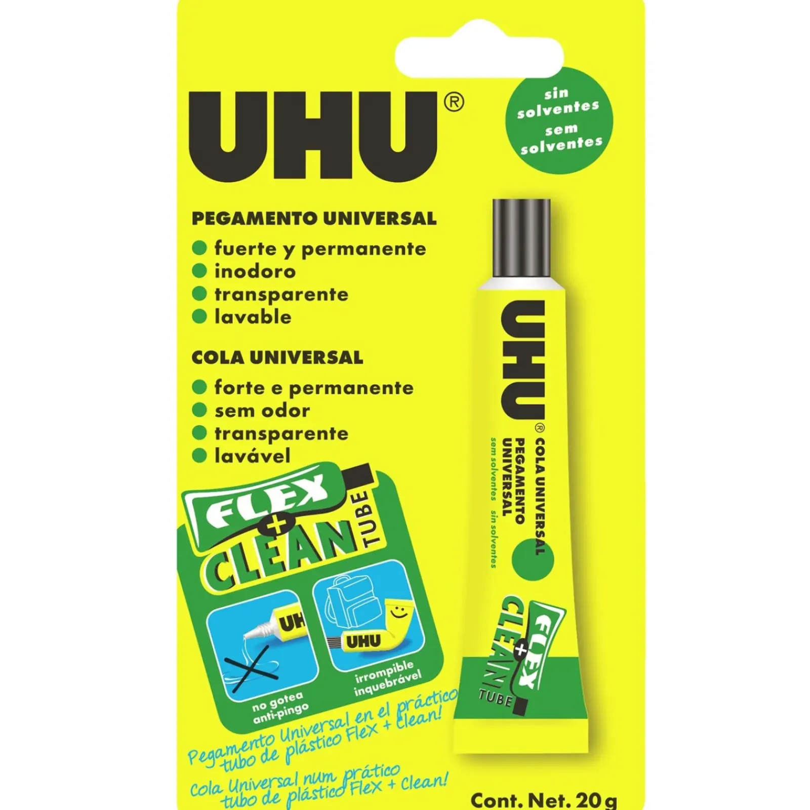 Uhu Colas E Fita-Colas > Cola Universal sem Solventes Tubo Plástico 20ml